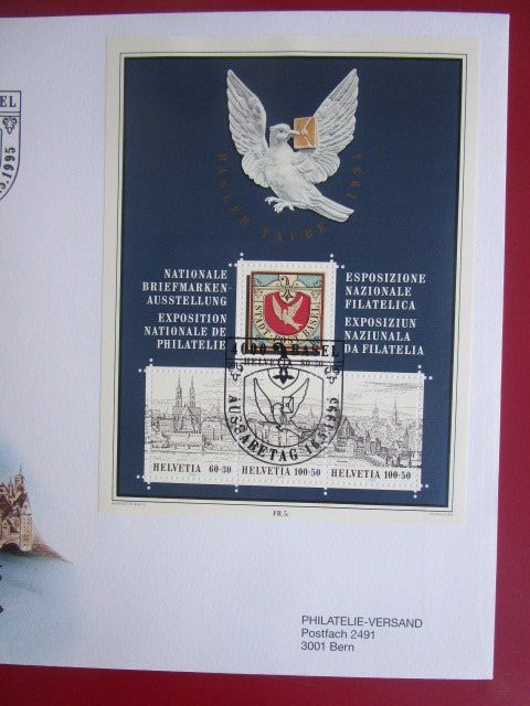 Tutti i francobolli: Basler Taube 95 - Briefmarken FDC 1995 Briefmarkenausstel... – Nuovo e nell'imballaggio originale da Luzern venduto da Horoskop1 1