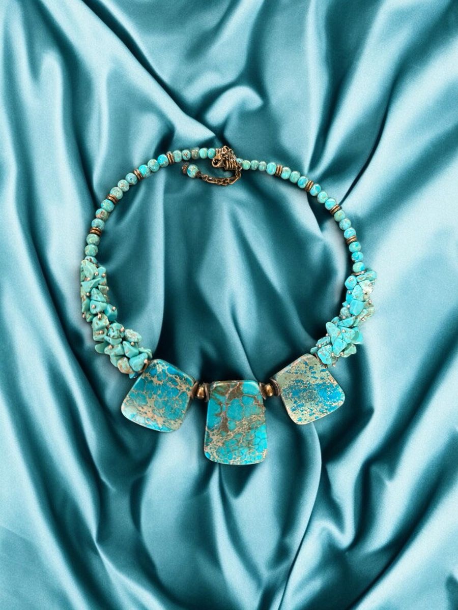 Catenine: Howlith/ Variscit Choker – Nuovo e nell'imballaggio originale da Kriens venduto da Hortensie6 5