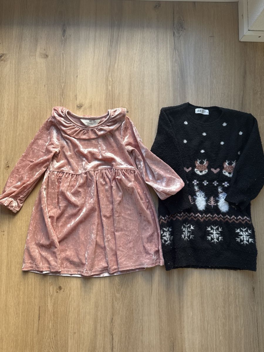 H&M Vestiti & Gonne: 2er Set Mädchen Kleider, Samt Kleid & Pullikleid Gr 98/104 – Usato da Hettlingen venduto da sch_gr5s