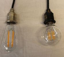 Fassung. METALL. HOCHWERTIG. INKL. LED-Leuchtmittel & Kabel.