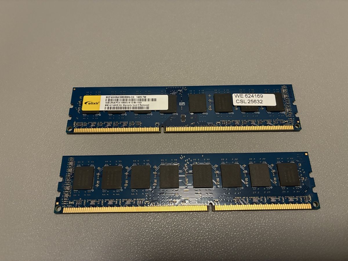 Memoria / RAM: elixir 2x 4GB RAM PC3 10600U – Usato da Aesch LU venduto da md_renator