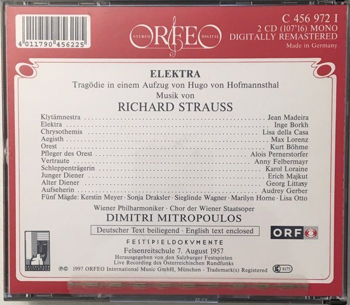 CDs: Strauss - Elektra (Mitropoulos) – Gebraucht aus Grüningen von azulamarillo 1