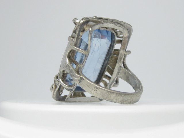 Ringe: Art Deco Ring Silber geprüft blauer Stein antik Gr. 55 – Gebraucht aus Ermatingen von prior_time 4