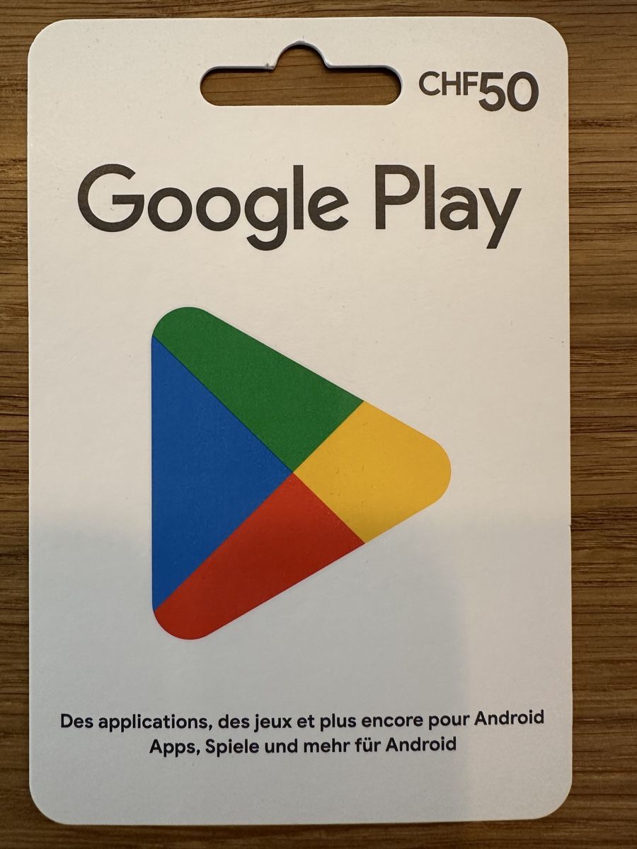 Cartoline: Google Play Store Guthaben CHF 50.– – Nuovo (secondo la descrizione) da Herisau venduto da Elvis_29