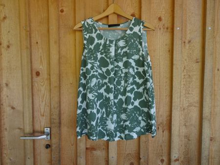 Bluse / Blusentop weiss-olive von FFC Gr. 40 - 42493