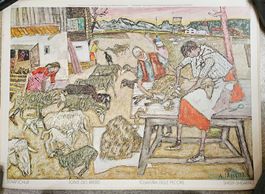 A. Carigiet Schafschur,  Schulwandbild Nr. 159