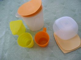 Div. Tupperware Krug, Becher, Rahmhäfeli, Käsebehälter, Tass