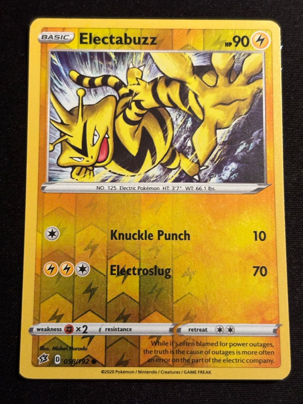 Pokémon Sammelbilder & Trading cards: Pokemon Electabuzz - Rebel-Clash 58/192 - English – Gebraucht aus Bern von Big_GS