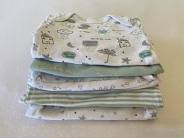Baby Bodys Set 5 Stück Langarm grün weiss gemustert