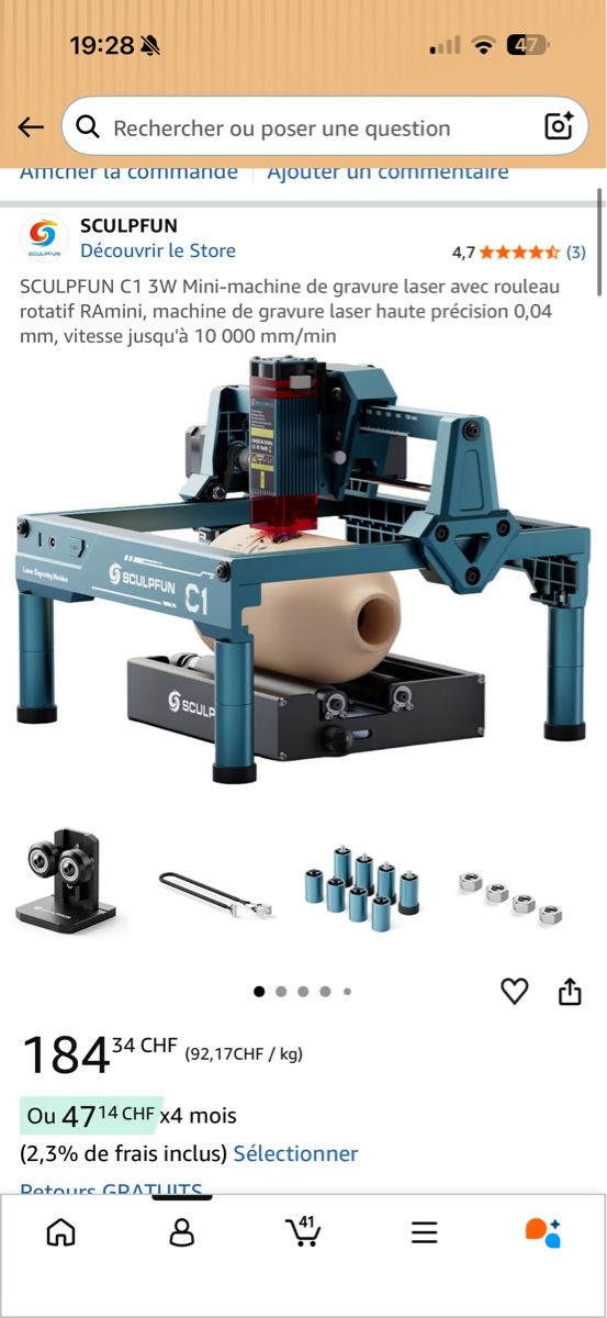 Toutes les machines: Machine gravure laser SCULPFUN C1 3W neuve  – Neuf avec emballage d'origine à Lausanne par gio_qwg7 1