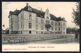 AK Fahrwangen, Schulhaus, 1907