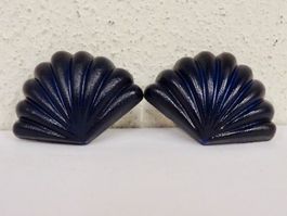 Vintage Ohrclips Clips Ohrschmuck Blau 60er 70er 80er Jahre