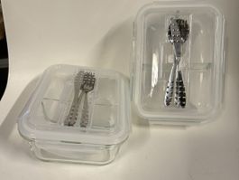 Glas-Lunchbox Set, ideal für Unterwegs, Neuwertig!