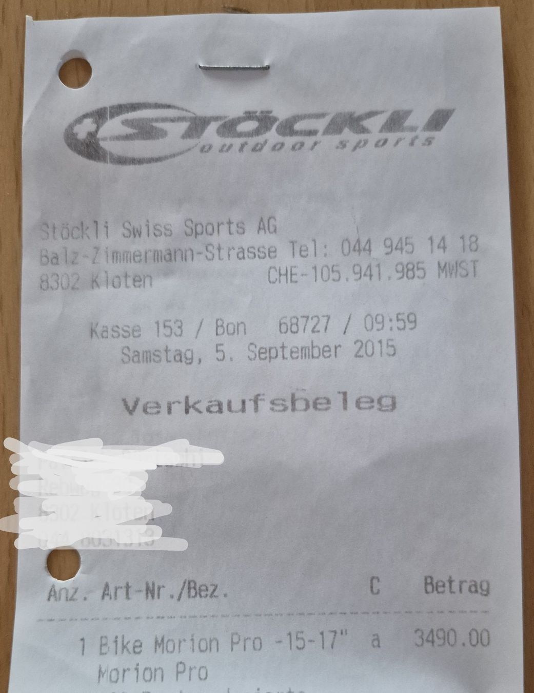 Stöckli Biciclette: Stöckli Mountainbike Morion Pro – Usato da Kloten venduto da techni 9