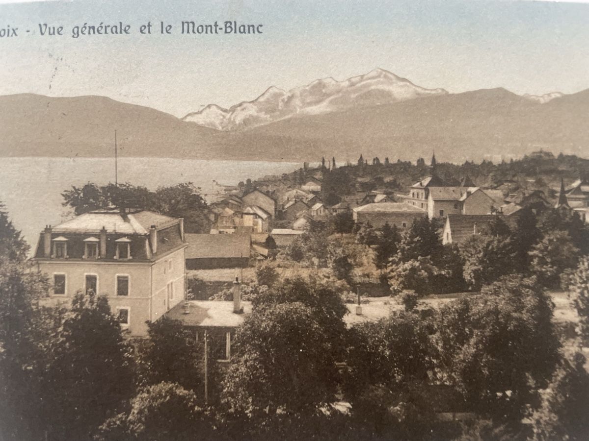 Cartoline postali: AK Versoix KT GE mit Mont-Blanc 1920iger – Usato da Meierskappel venduto da Hala03 2