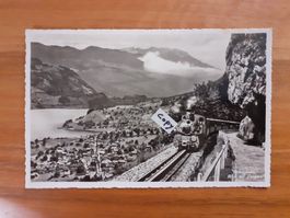 AK Brünigbahn Blick auf Lungern Obwalden Lok SBB BDB Bahn