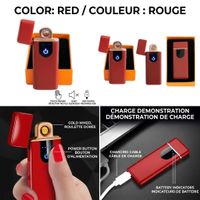 Elektronisches USB Feuerzeug Touch Rot / Briquet USB Rouge