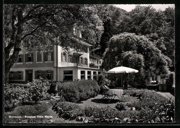 Cartoline postali: Gersau, Pension Villa Maria mit Garten – Usato da Berlin venduto da bartko-reher