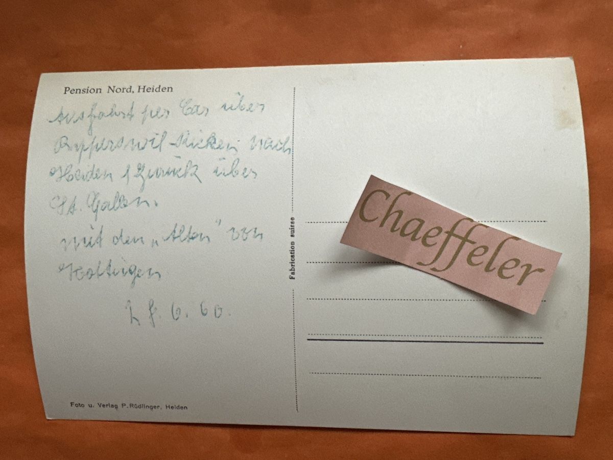 Cartoline postali: 1960  Pension Nord Heiden – Usato da Zürich venduto da Chaeffeler 1