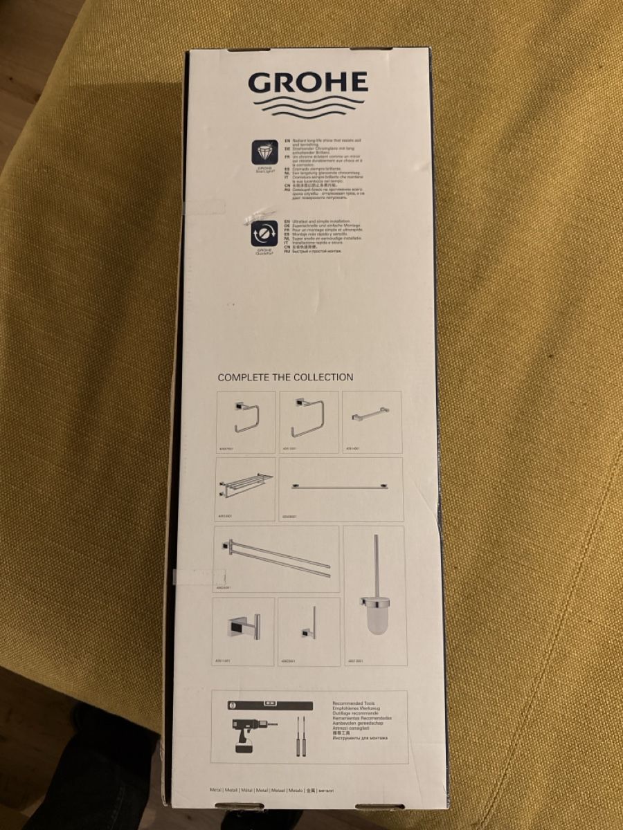 Grohe Portasciugamani: Neuer Grohe Essentials Cube Handtuchhalter, Originalverpackt – Nuovo e nell'imballaggio originale da Cartigny venduto da mike1967 2
