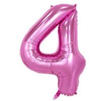 40" XL Metallic Zahlenballon Pink 4 - KOSTENLOSER VERSAND
