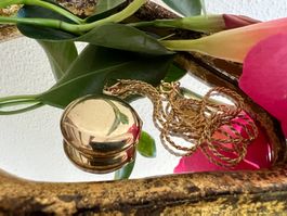 Goldmedaillon Amulett Anhänger in 925 Silber vergoldet rund