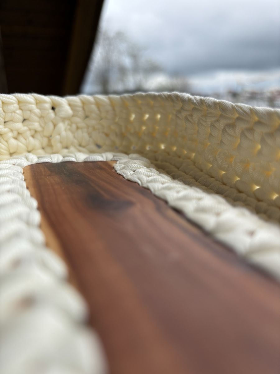 Tutte le decorazioni: Neu, edle Designer Häkelschale mit Apfelholz – Nuovo (secondo la descrizione) da Bichwil venduto da VintaCraftStudio 4