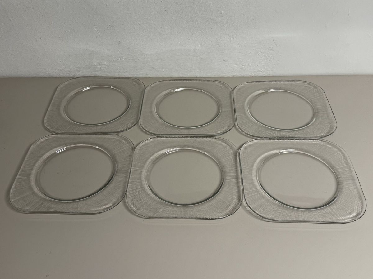 Piatti: 6er Set Glas Teller Unterteller quadratisch 25cm gebraucht – Usato da Zürich venduto da Nobs1 1