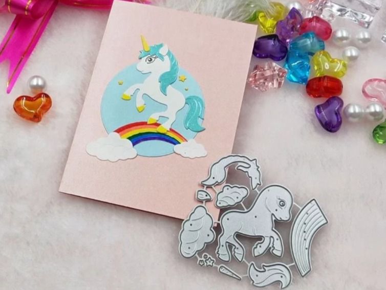 Sciablone: Stanzschablone Nr.141, Einhorn (Sizzix geeignet) – Nuovo e nell'imballaggio originale da Gretzenbach venduto da Fliegepilz56 1