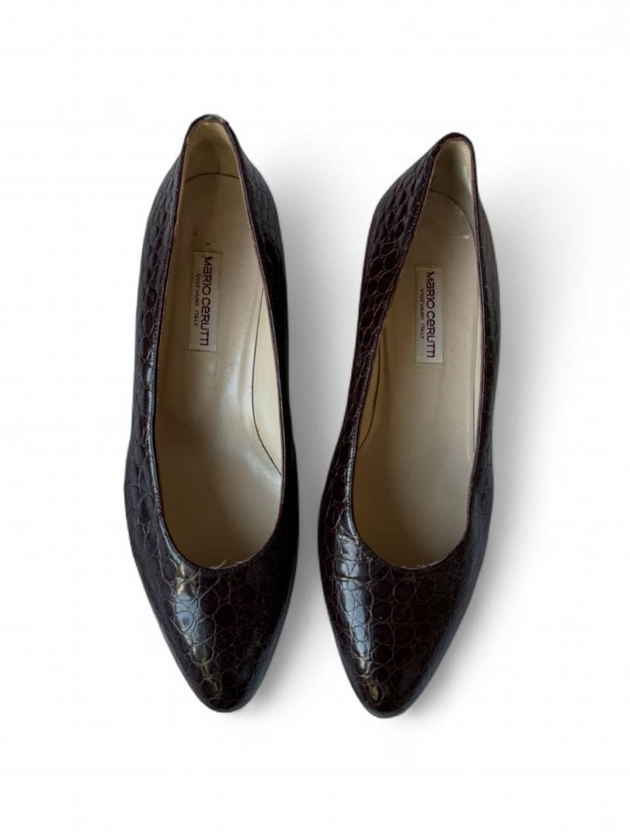 Scarpe da donna: Mario Cerutti Braune Leder Pumps – Usato da Kriens venduto da avalu