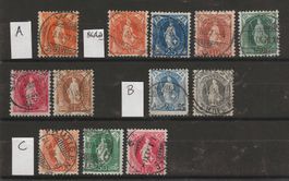 1905-08 : Steh. Helvetia Typ A, B + C- KP 498.--