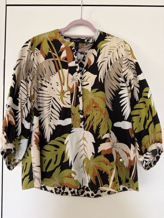MARCCAIN Bluse Palmendruck Grösse N3 neuwertig