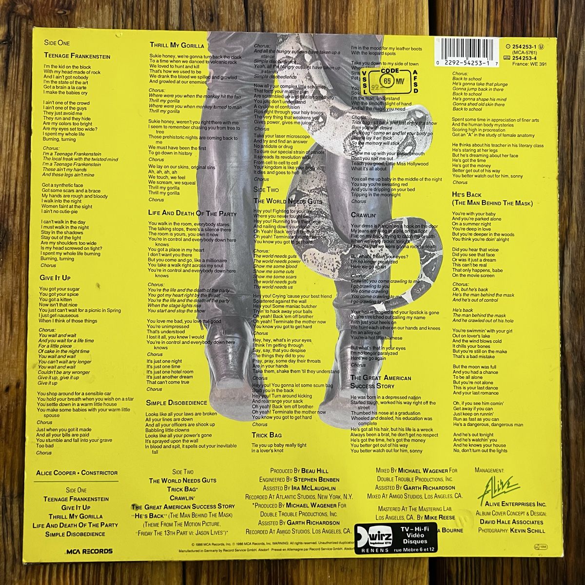Dischi in vinile: Alice Cooper - Constrictor - Vinyl Near Mint – Usato da Umiken venduto da mar_p7n9 1