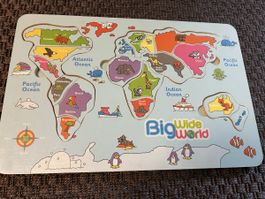 Big Wide World Wooden Puzzle Map - Educational & Fun!