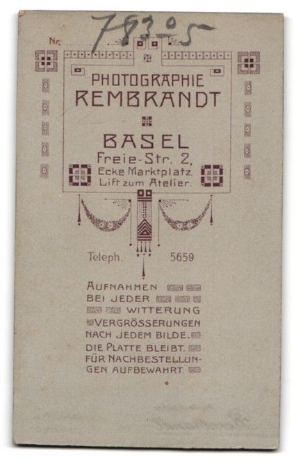 Fotografie & Manifesti: Fotografie Rembrandt, Basel, Freie Stras – Usato da Berlin venduto da bartko-reher 1