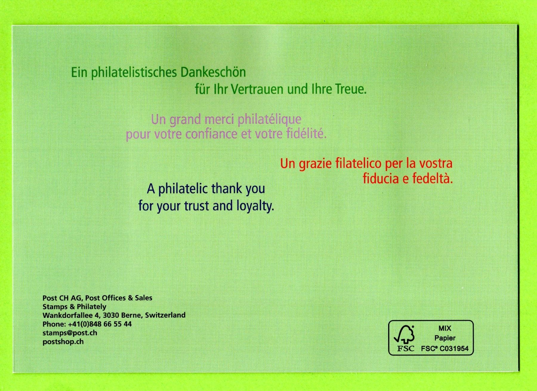 Tutti i francobolli: 2016 Laserschnitte Geschenkfolder 1. Tag LP – Usato da Stein am Rhein venduto da Huehnerhund 3