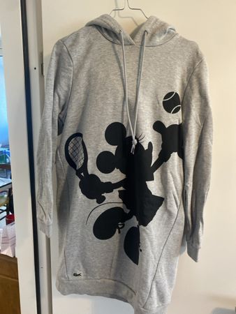 Lacoste Disney Hoodie Kleid Grösse 38 grau Damen