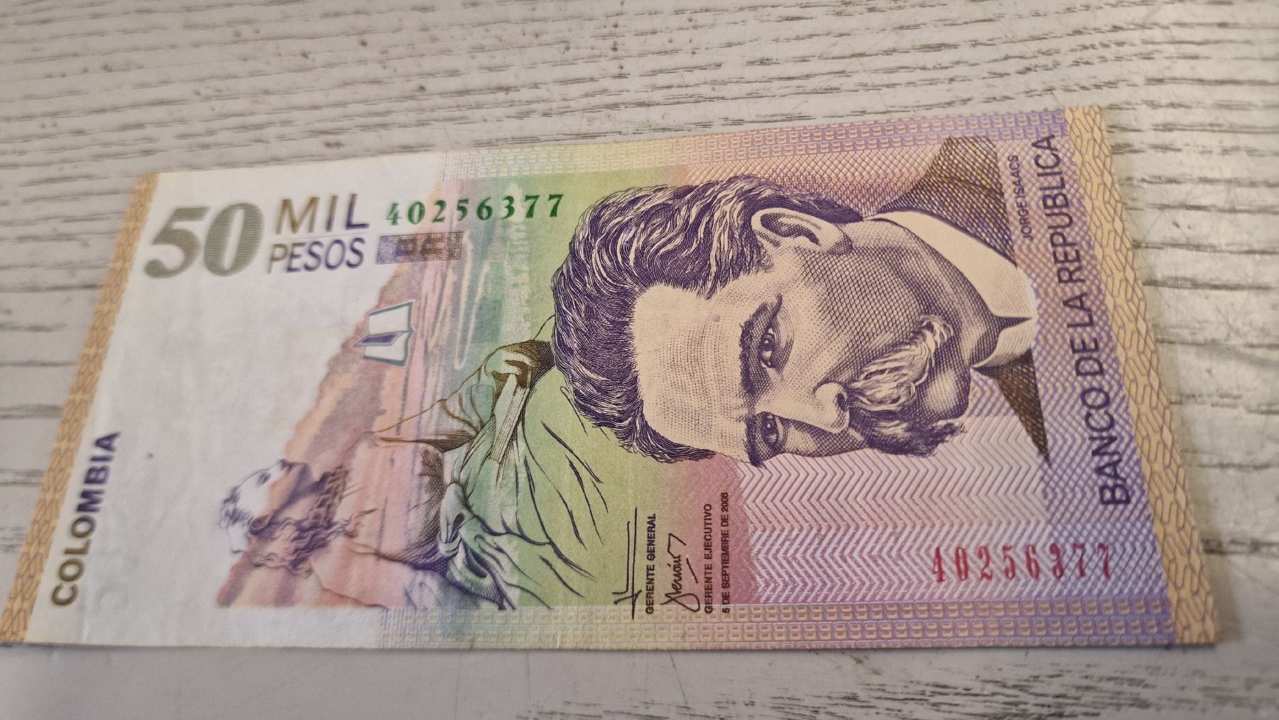 Banknoten: Banknote 50 Mil Pesos Colombia  – Gebraucht aus Herisau von Antiques.AR