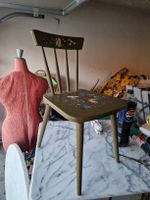 Vintage Holzkinderstuhl, bemalt, Shabby Chic - Hingucker!