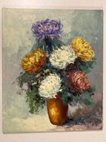 G. Szekelly Stilleben signiert mit Blumen in Vase braun Bild