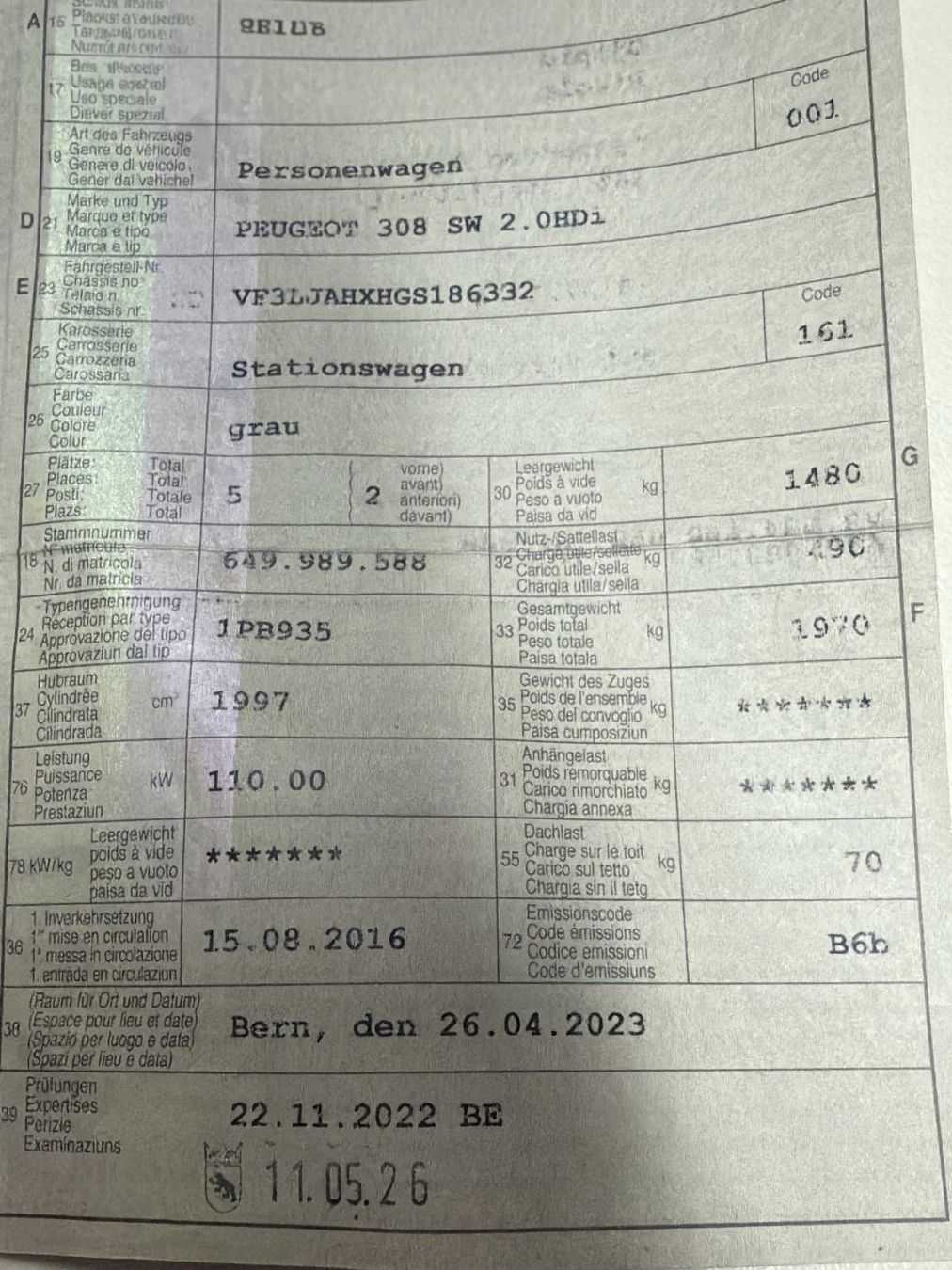 Peugeot Automobili: Peugeot 306 SW 2.0 HDi 2016 88'200km – Usato da Steffisburg venduto da nico232323 7