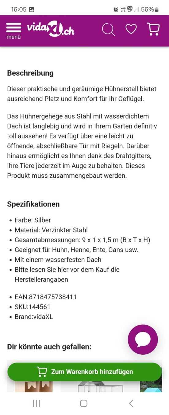 Käfige, Transport & Sicherheit: Aussen gehege – Gebraucht aus Bassersdorf von  5