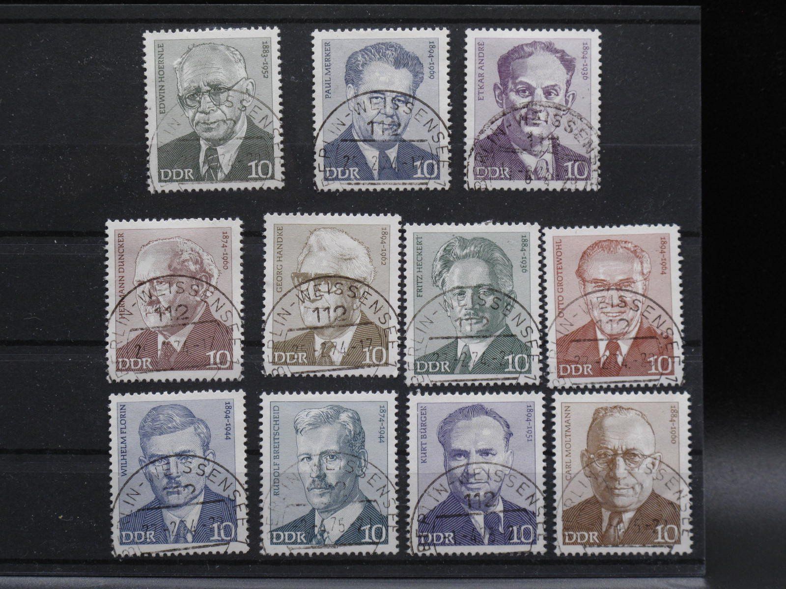 Tutti i francobolli: DDR 1974 Persönlichkeiten Arbeiterbe ges – Usato da Wil SG venduto da fva01