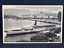 Genève. Débarcadère du Quai du Mont-Blanc et Bateau-Salon
