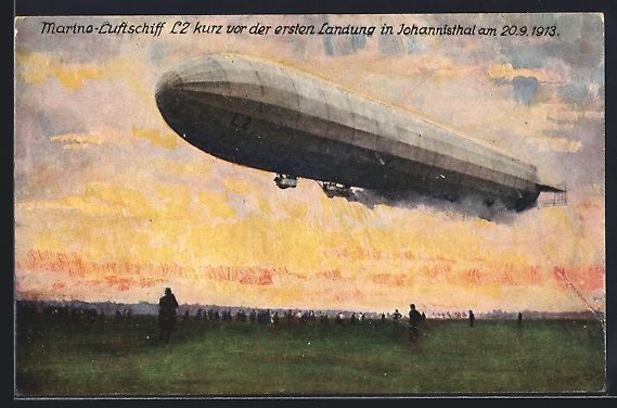 Cartoline postali: Berlin-Johannisthal, Marine-Zeppelin L2  – Usato da Berlin venduto da bartko-reher