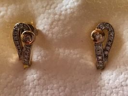 Massive Gold Diamant Ohrstecker