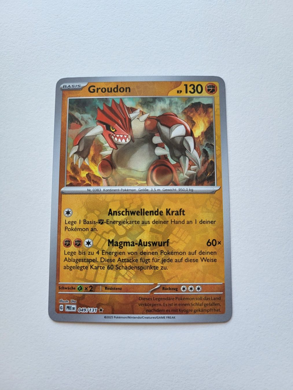 Pokémon Carte collezionabili: Groudon (Prismatic Evolutions 049/131) reverse holo – Usato da Erlenbach ZH venduto da ram_mjn5