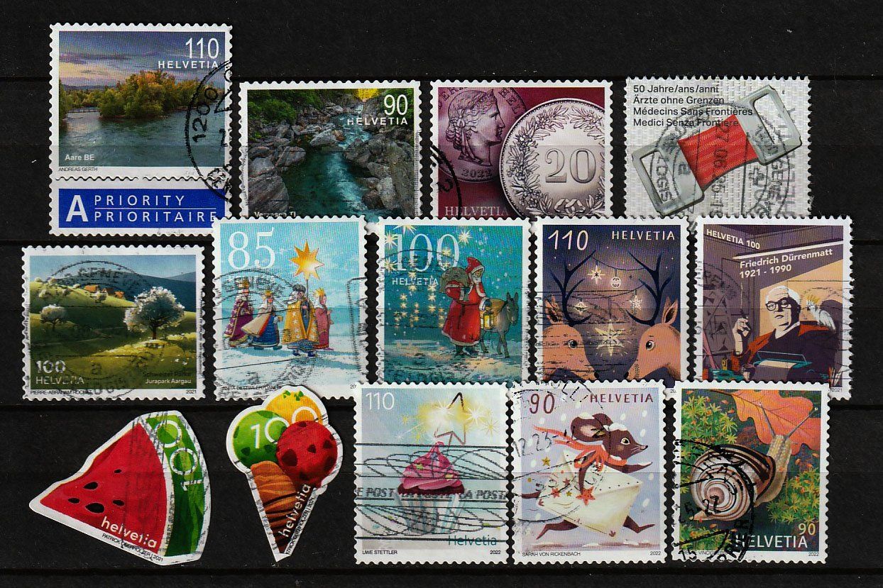Tutti i francobolli: 2021 + 2022 Div. Schweizer Briefmarken – Usato da Arlesheim venduto da gaugi43