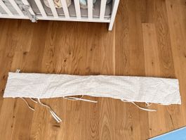 Babybay Bettumrandung Tupfen Weiss 100% Baumwolle 