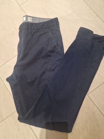 Pull&Bear Herren Stoffhose Gr. 42 Dunkelblau Stretch